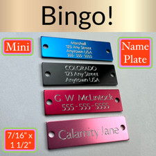 Custom Engraved Tags Personalized NAME PLATE ID Tags Four Colors Nameplate MINI