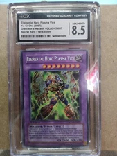 CGC 8.5 Yugioh GLAS-EN037 Elemental Hero Plasma Vice Secret Rare 1st Edition