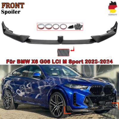 Frontspoiler M Performance passt für BMW X6 G06 LCI 2023+ Carbon Look Lippe ABS
