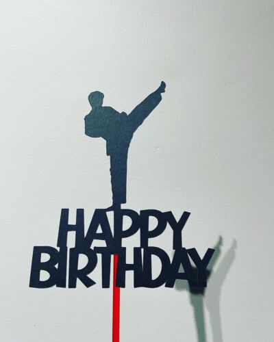 Happy Birthday Ninja Cake Topper Karate Black Premium Card Martial Arts - Picture 1 of 6