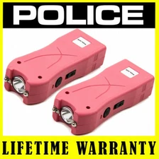 POLICE Stun Gun Flashlight 398 Pink Self Defense - Wholesale Lot of 2