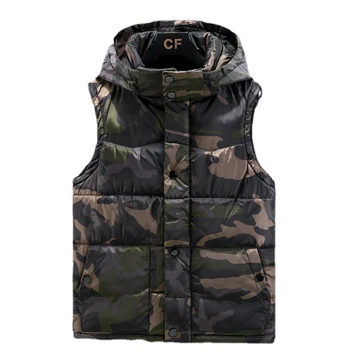 Herren Warm Wattierte Weste Gesteppt Camouflage Winterweste Ärmellose Jacke Top - Bild 4 von 18