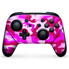 Nintendo Switch Pro Controller Skin Decal Vinyl Wrap - pink camo, camouflage