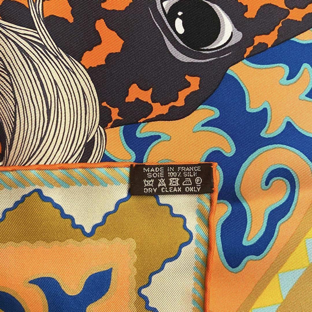 Hermes Scarf Stole Appaloosa des Steppes Animal Orange Ocher Silk