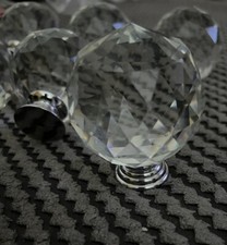 8x Crystal Glass heavy Door Knobs for Cupboard Drawer Furniture Handle Cabinets 