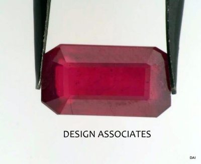 RUBY EMERALD CUT GORGEOUS RED EARTH MINED AND TREATED 9.7x6 MM (179755)