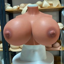 Silicone Breast Form Plate Fake Boobs X Cup Crossdresser Transgender Tan Color