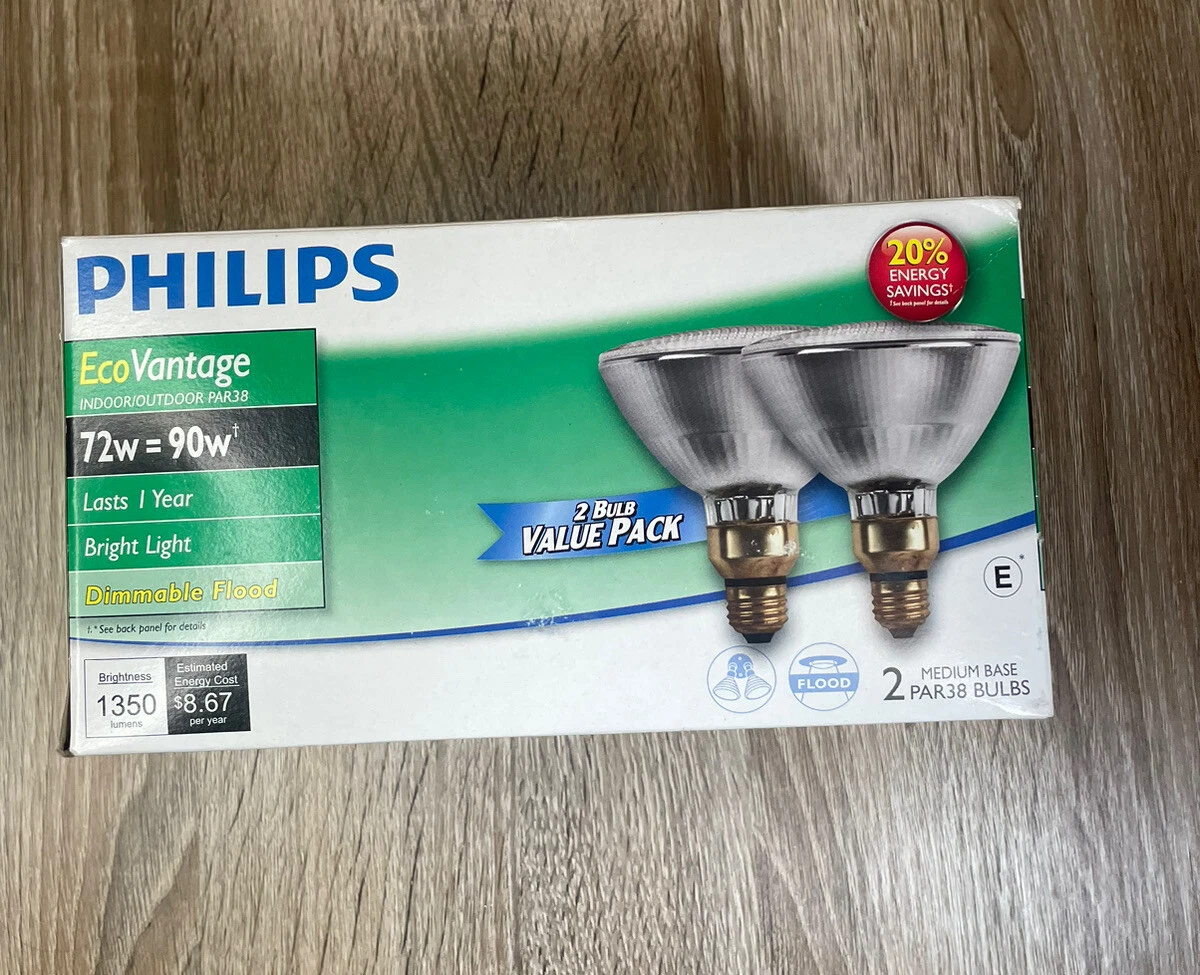Philips Indoor Outdoor PAR38 Flood 72w Med Base 2 Ct Dimmable
