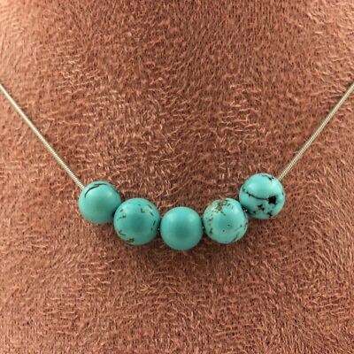 Collier Vintage Pierre Howlite Couleur Turquoise - Sans Marque - Occasion