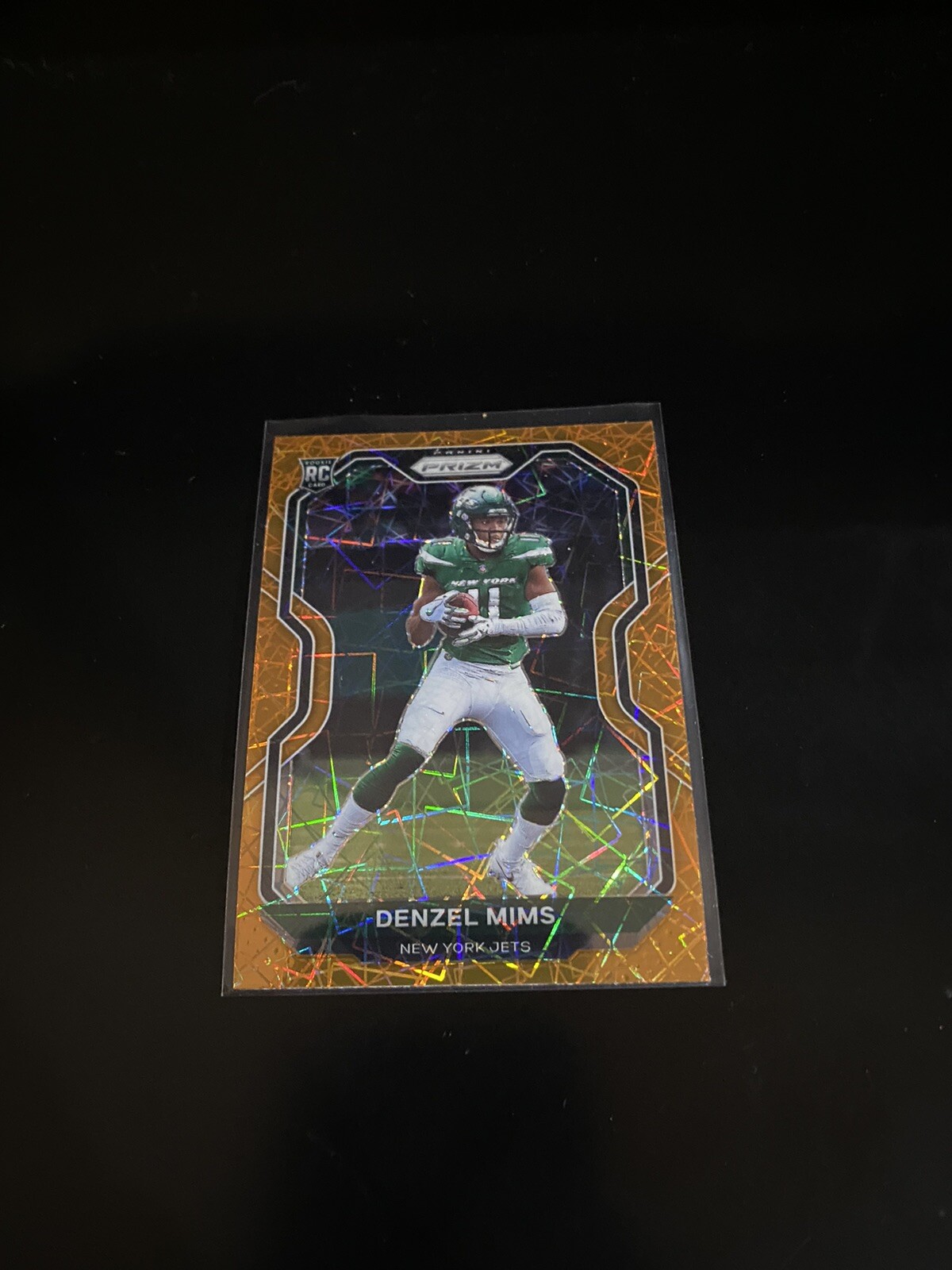 2020 Panini Prizm Denzel Mims Orange Lazer Prizm RC #355 New York Jets