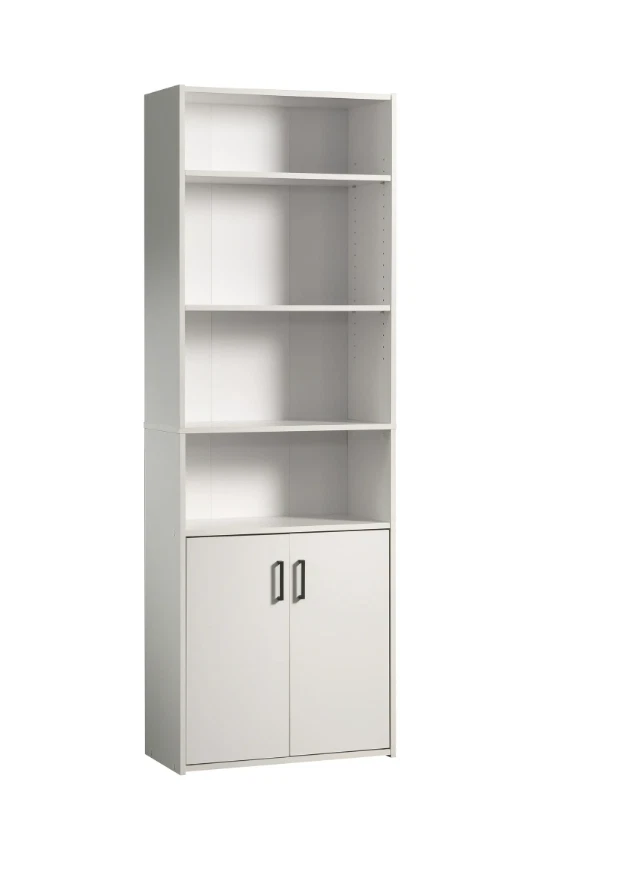 Nueva Librería Mainstays Tradicional 4 Estantes con Puertas, Blanco Suave Foto 2 de 4