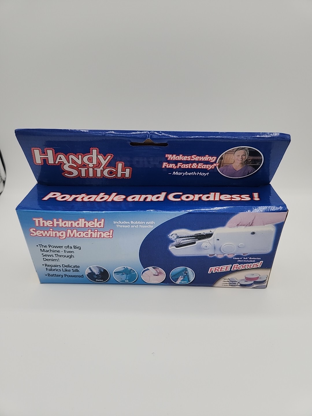 Portable Mini Sewing Machine Battery Operated Handheld Travel Size New in Box  -image