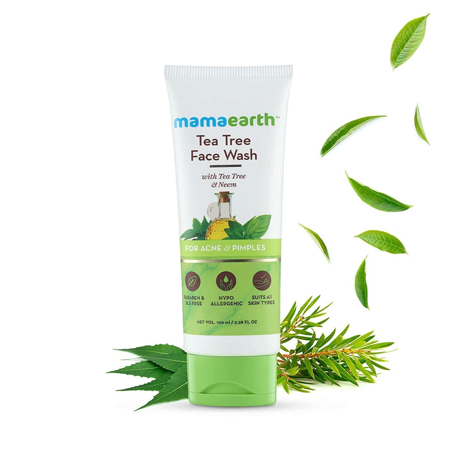 Mamaearth Tea Tree Natural Face Wash for A cne  Pi mples Wash  100 ml'