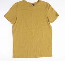 Pieces Mens Yellow Polyester Blend Polo Size M Round Neck Pullover