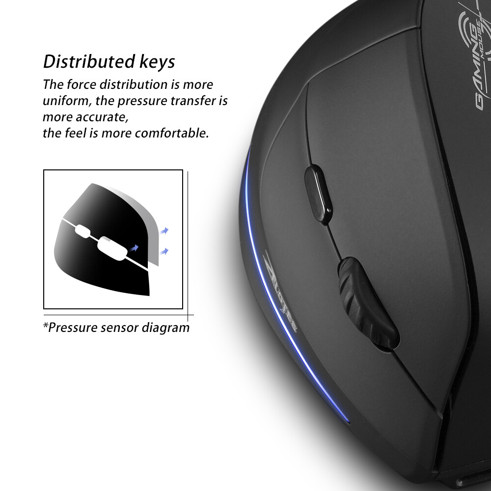 Vertical Mouse Ergonomic 2400 DPI Gaming Mouse Rechargeable for PC