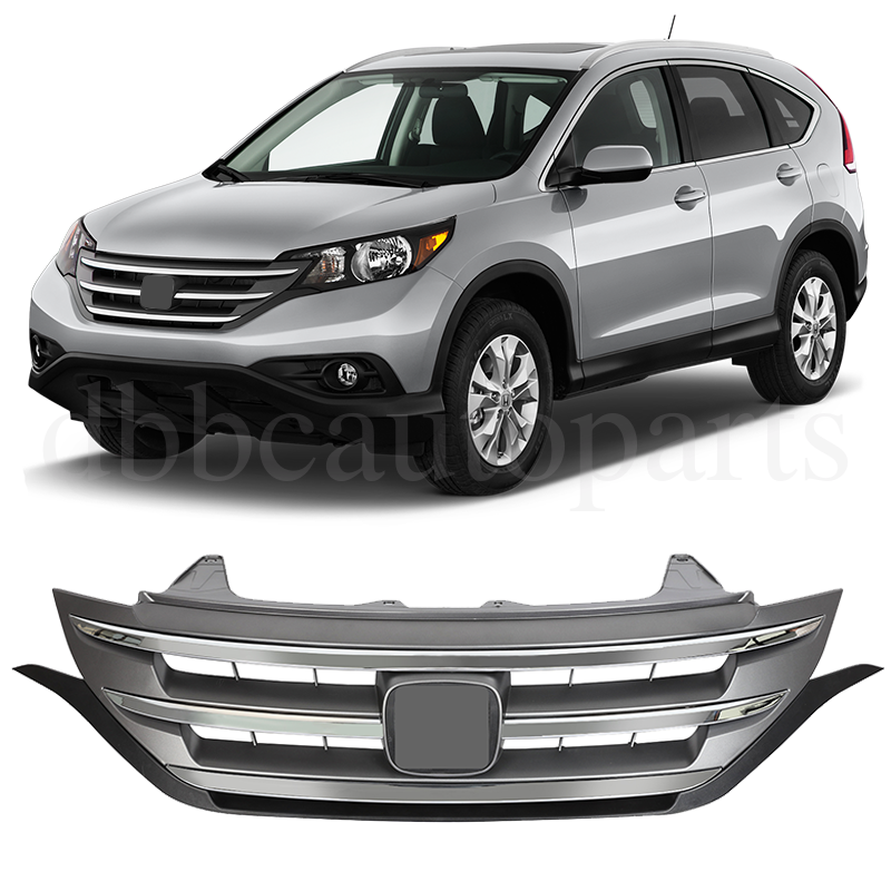 For 2012-2014 Honda CRV CR-V Sport Front Bumper Upper Grille w/Chrome Trim Grill