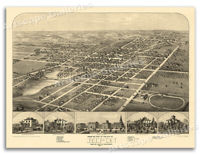 Ripon Wisconsin 1867 Historic Panoramic Town Map - 20x28