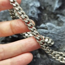 New 7mm Pure Titanium Cuban Link Chain Necklace Diamond-Cut Anti-Allgery Men