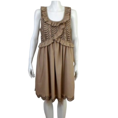modcloth brown dress Maternity Bowie Chiffon Dress