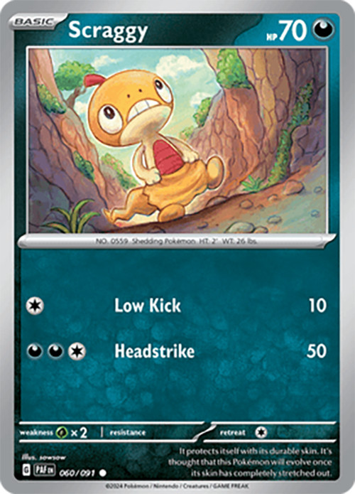 Scraggy - 060/091 - Common - Paldean Fates - Pokemon - NM/M