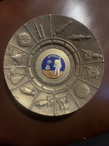 1969 Apollo Commemorative plaque presented to NASA Employees RARE RARE