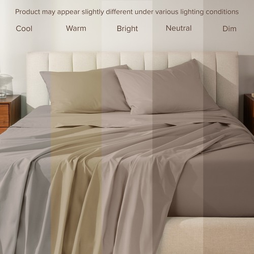 Bare Home 100% Organic Cotton Percale Sheet Set - 300 Thread Count - Lightweight - Picture 119 of 119