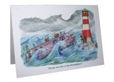 NARROWBOATS NARROW BOATS HUMOUR CARTOON A5 FUNNY GREETING CARD BY ARMAND FOSTER