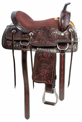 Selle Western ASHMIRA SADDLERY Pour Course De Baril – Cuir Véritable – Tailles 10 à 18 Pouces
