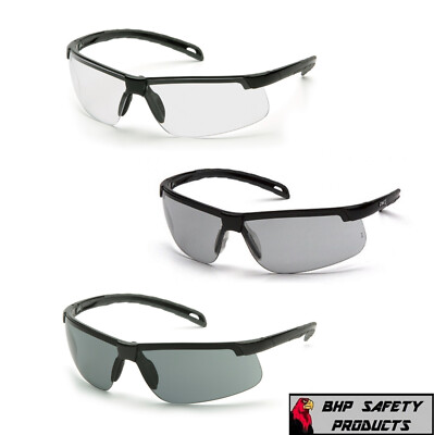 Pyramex Ever-Lite Safety Glasses with Black Frame H2MAX Premium Anti-Fog Coating
