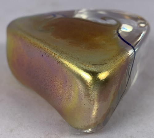 Vintage 1980’s Robert Held Art Iridescent Swirl Art Glass Heart Paperweight - Picture 6 of 8