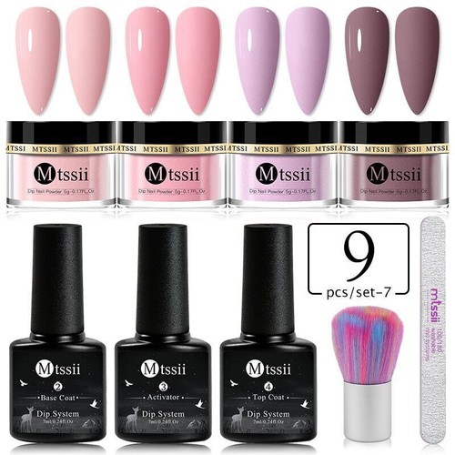 Juego de polvo de uñas de inmersión de 5 g sistema de inmersión en polvo brillo de uñas desnudo kit de uñas arte - Imagen 43 de 77