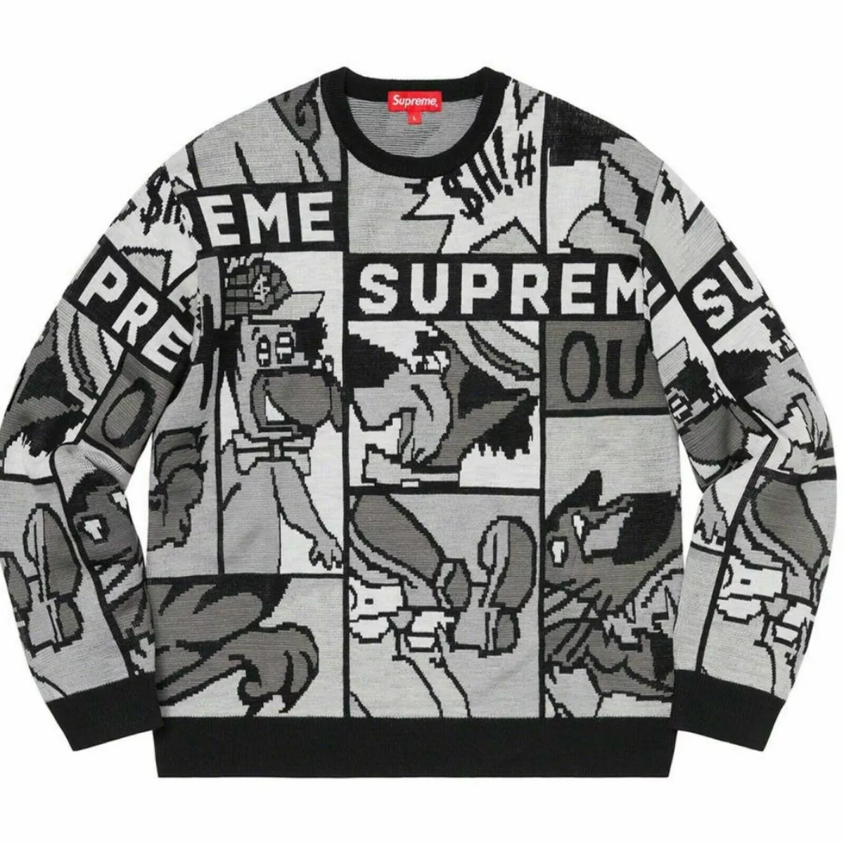 NWT Men's Supreme Cartoon Sweater Black Size Medium SS20 Deadstock