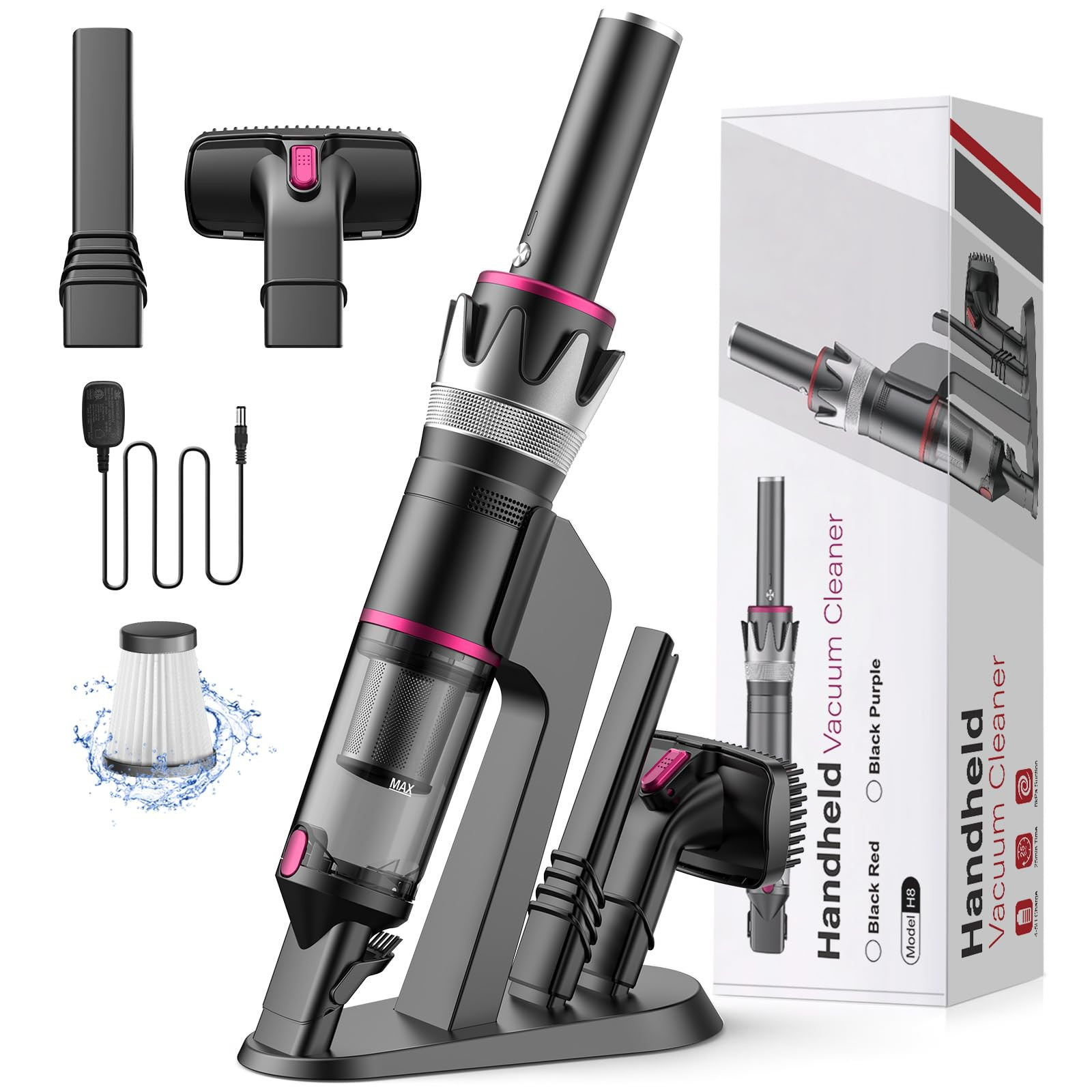 8K Pa Cordless Handheld Vacuum for Cars Portable Rechargeable Cleaning