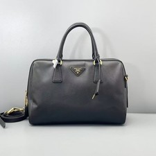Authentic Prada Galleria medium black Saffiano leather Boston bag