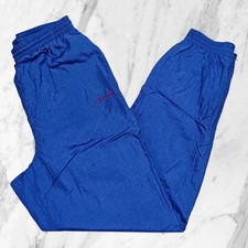 ADIDAS Vintage 90er Herren Anzug Hose Shiny Hochglanz Blau Lila Saum Zip Gr. S