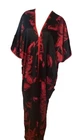 NWT NATORI Lux Mandarin Caftan Lounge  Maxi Dress  Red Black Floral Print Medium