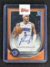 25/25 ! 2025-26 Topps Bowman Chrome Paolo Banchero #BCA-PB Orange Refractor Auto