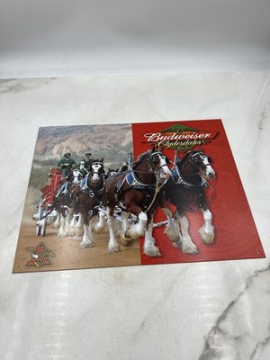 Vintage 2005 Budweiser Clydesdales Metal Sign Anheuser-Busch USA Horses Wall Art