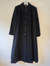 Vtg Donnybrook Women s 100 Wool Black Long Overcoat Lined Size 14