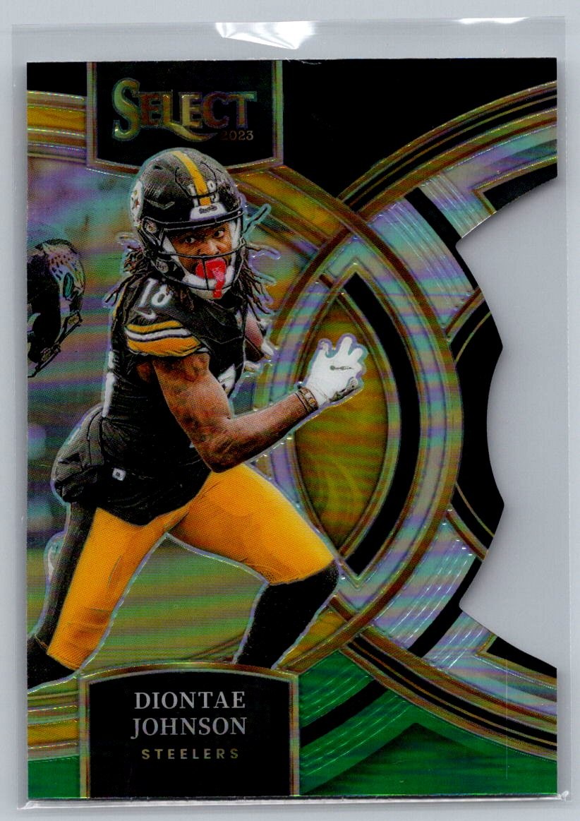 2023 Panini Select #124 Diontae Johnson Black and Green Prizms Die Cuts