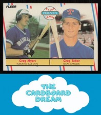 Greg Myers / Greg Tabor 1988 Fleer #644 Rookie Baseball Card. rookie card picture