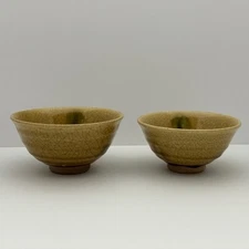 Rare Japanese Tea Ceremony Chawan Tea Bowl Kiseto ware 2 pieces Pair From Japan