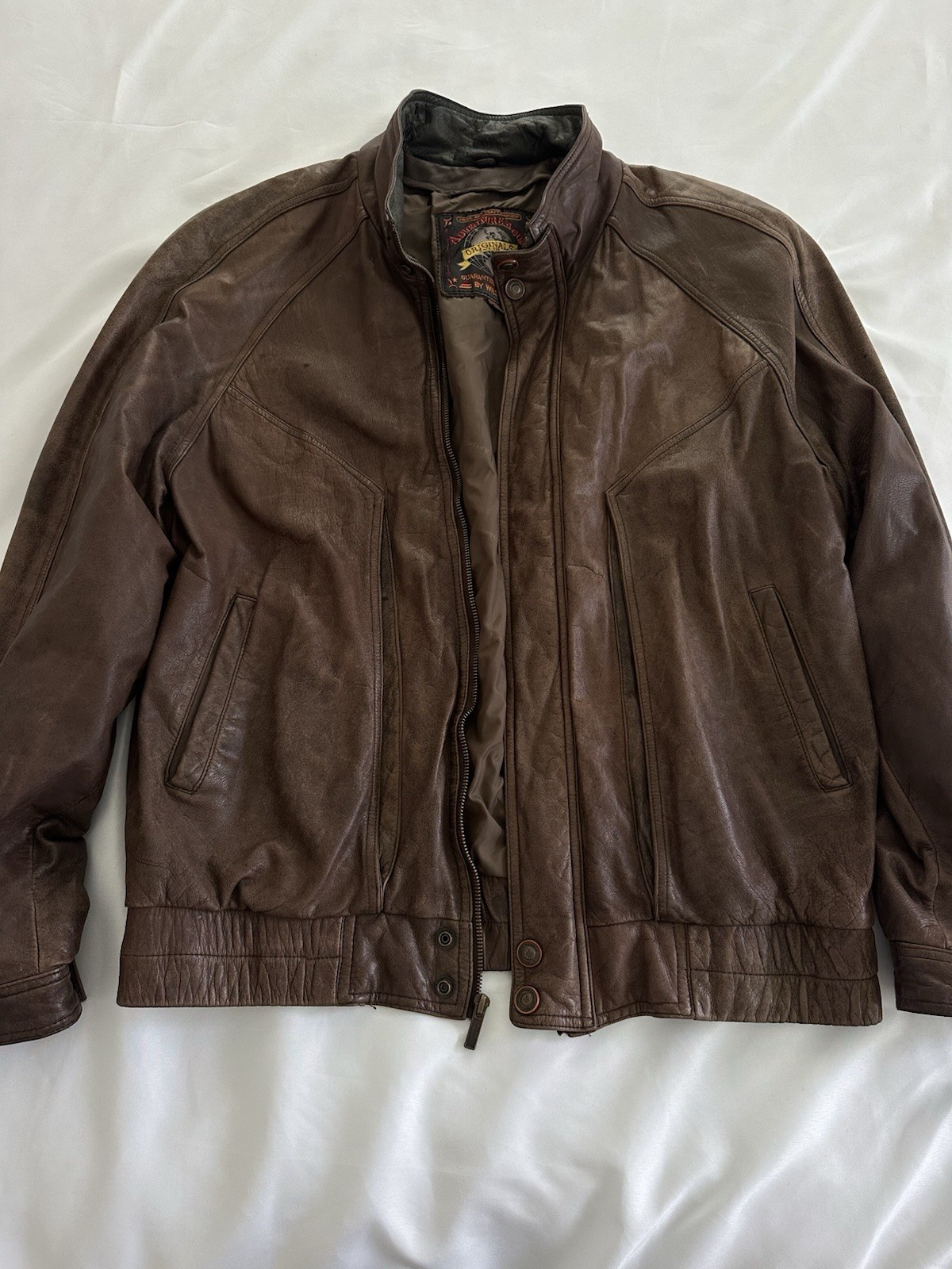 Vintage Adventure Bound by Wilsons Men's Brown Leather Bomber Jacket Size L