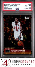 2000 TOPPS TEAM USA BASKETBALL GOLD #42 TERESA EDWARDS HOF POP 2 PSA 10