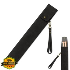 Chris.W PU Leather Drum Sticks Bag Case Holder Black