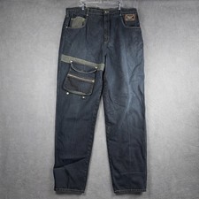 Vintage Paco Jeans 44x33 Y2K Baggy Skater Utility Cargo Denim Dark Wash Size 44
