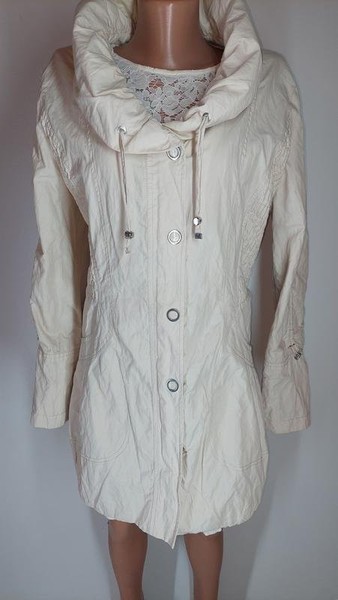 Women Gerry Weber Trench Coat Beige Cotton 42 / XL