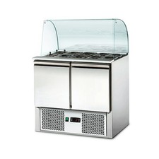 GGM Gastro Saladette ECO - 900mm - 2 Türen - mit hohem Glasaufsatz für 2x GN 1/1