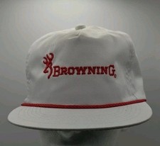 Vintage 80s Browning Rope Cap Embroidered Logo Snapback Trucker Hat Hunting