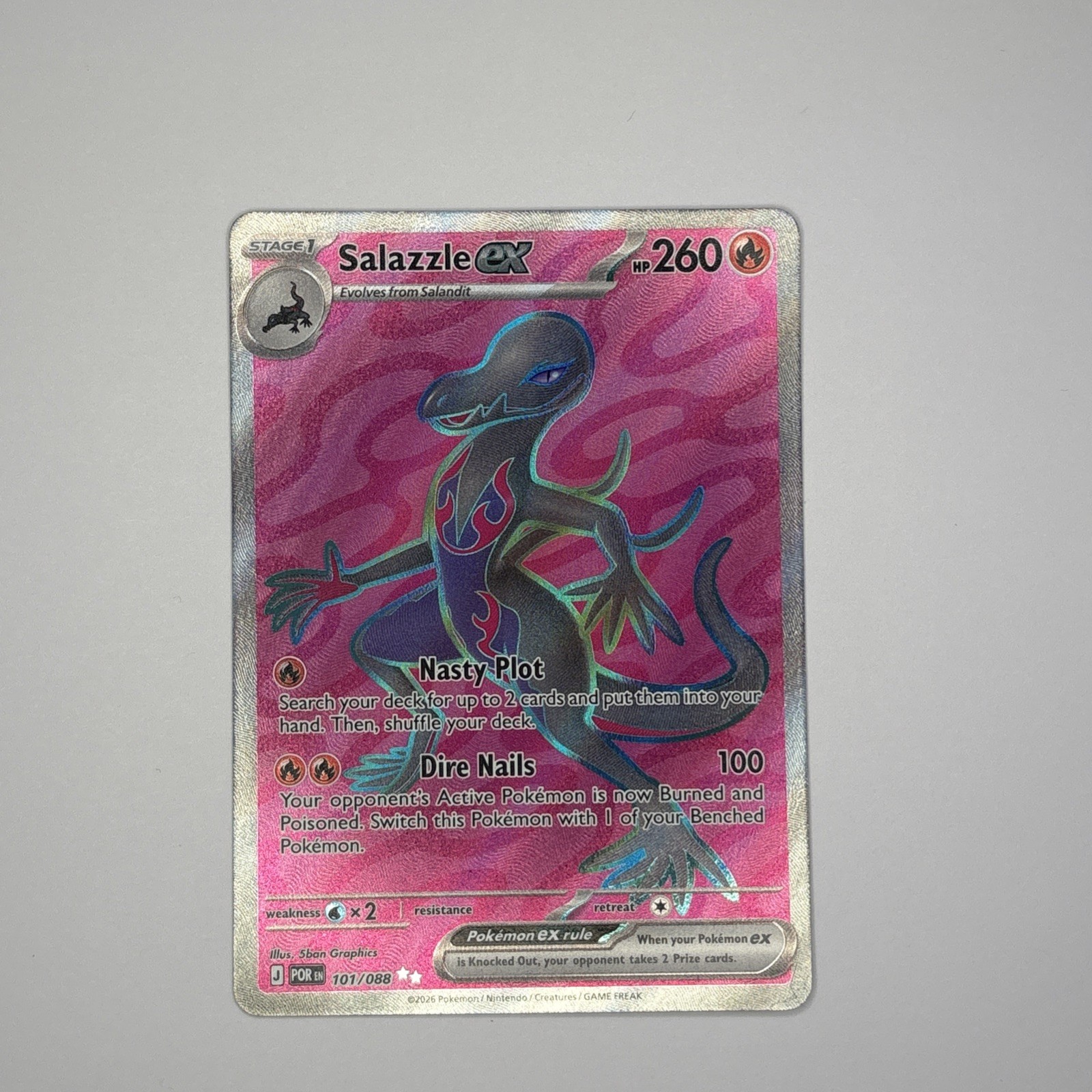 Pokemon Perfect Order Salazzle EX 101/088 Full Art Secret Rare NM
